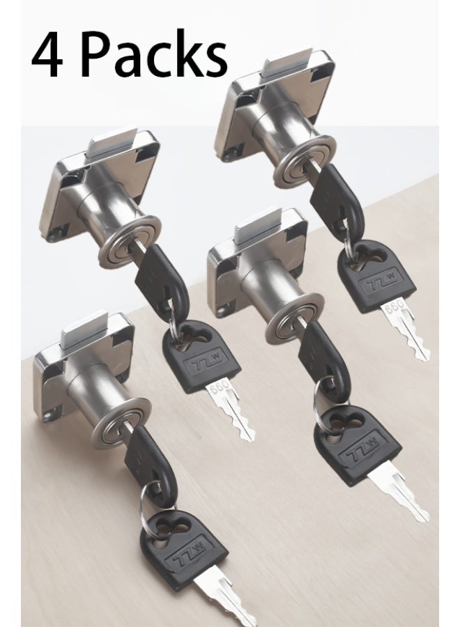 4 Packs Drawer Lock - Secure Cabinet, Mailbox, and Drawer Lock - Ideal for Locking Storage Units, Filing Cabinets, Mailboxes, and Important Documents (4 Locks with 8 Keys) - Image 1